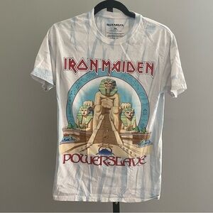 Iron Maiden Blue Tie Dye T-Shirt with Eddie Print Size Small